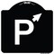 Signmission PWith Up Arrow Pointing Right Heavy-Gauge Aluminum Architectural Sign, 18" x 18", BW-1818-23509 A-DES-BW-1818-23509 - alternate 1